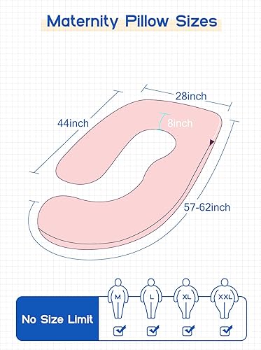 Miniatura 2 de Wndy's Dream Almohada de embarazo con funda de enfriamiento, almohada lateral tipo J de cuerpo completo para espalda, piernas y vientre, cómoda