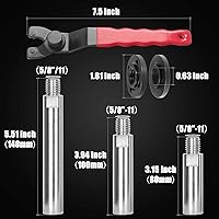 Vista 2 de 12 piezas de kit de accesorios para amoladora angular con tuercas de brida, varilla de conexión de eje extendido para amoladora angular con rosca