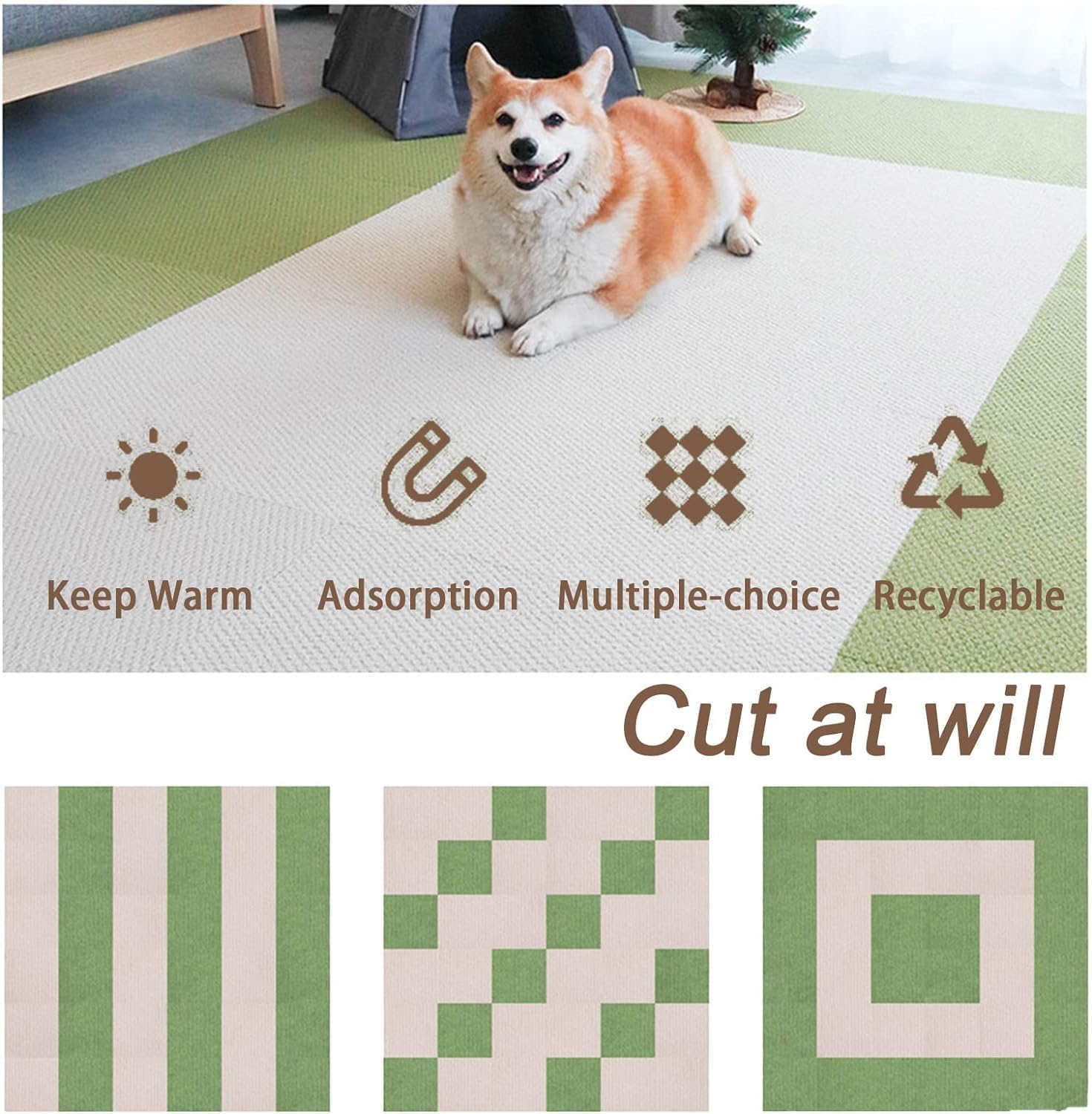 Dalles de moquette auto-adhésives 30 pièces 30x30cm dalle de moquette auto-adhésive d'intérieur, carré de tapis à décoller et à coller, tapis de sol d'épissure sans couture, facile à nettoyer(Grigio)