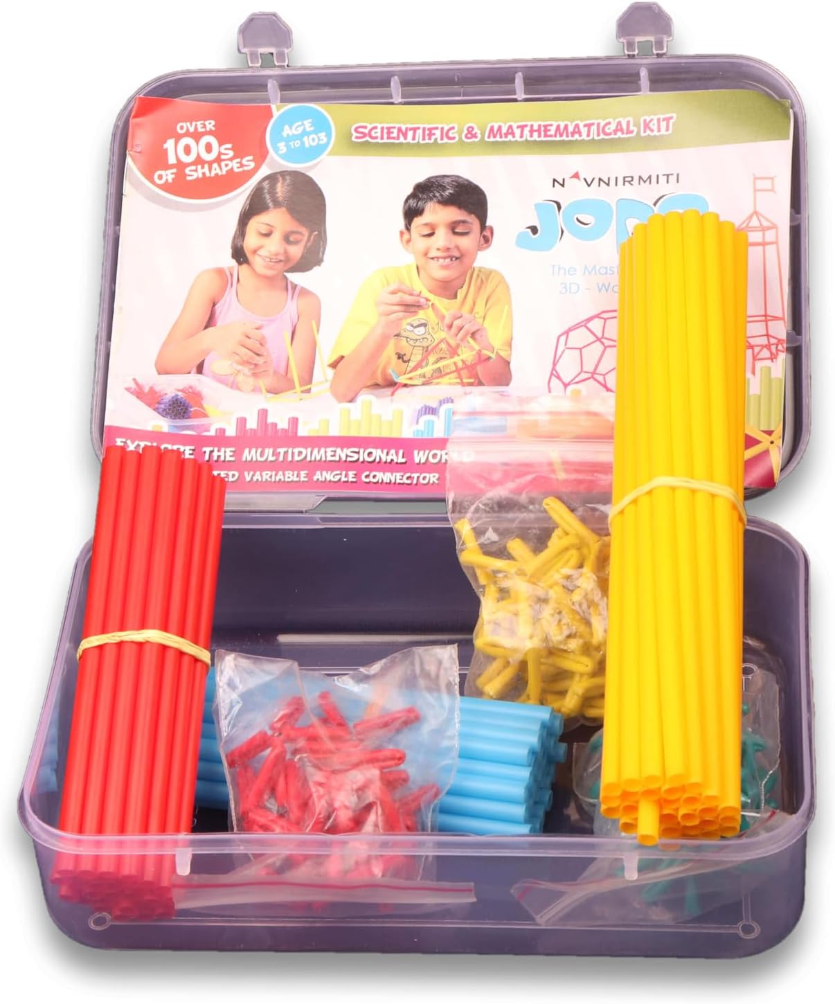 Jodo 3D Small Box - Fun with Maths, Geometrical Straws and connectors