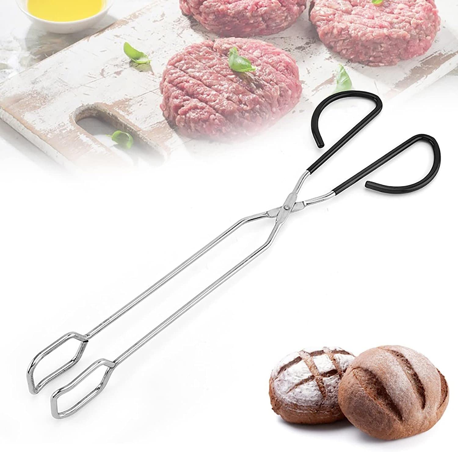 Tijeras de Acero Inoxidable para cocinar, Pinzas para Carne, Pinzas para Hornear Pan, Pinzas para Barbacoa