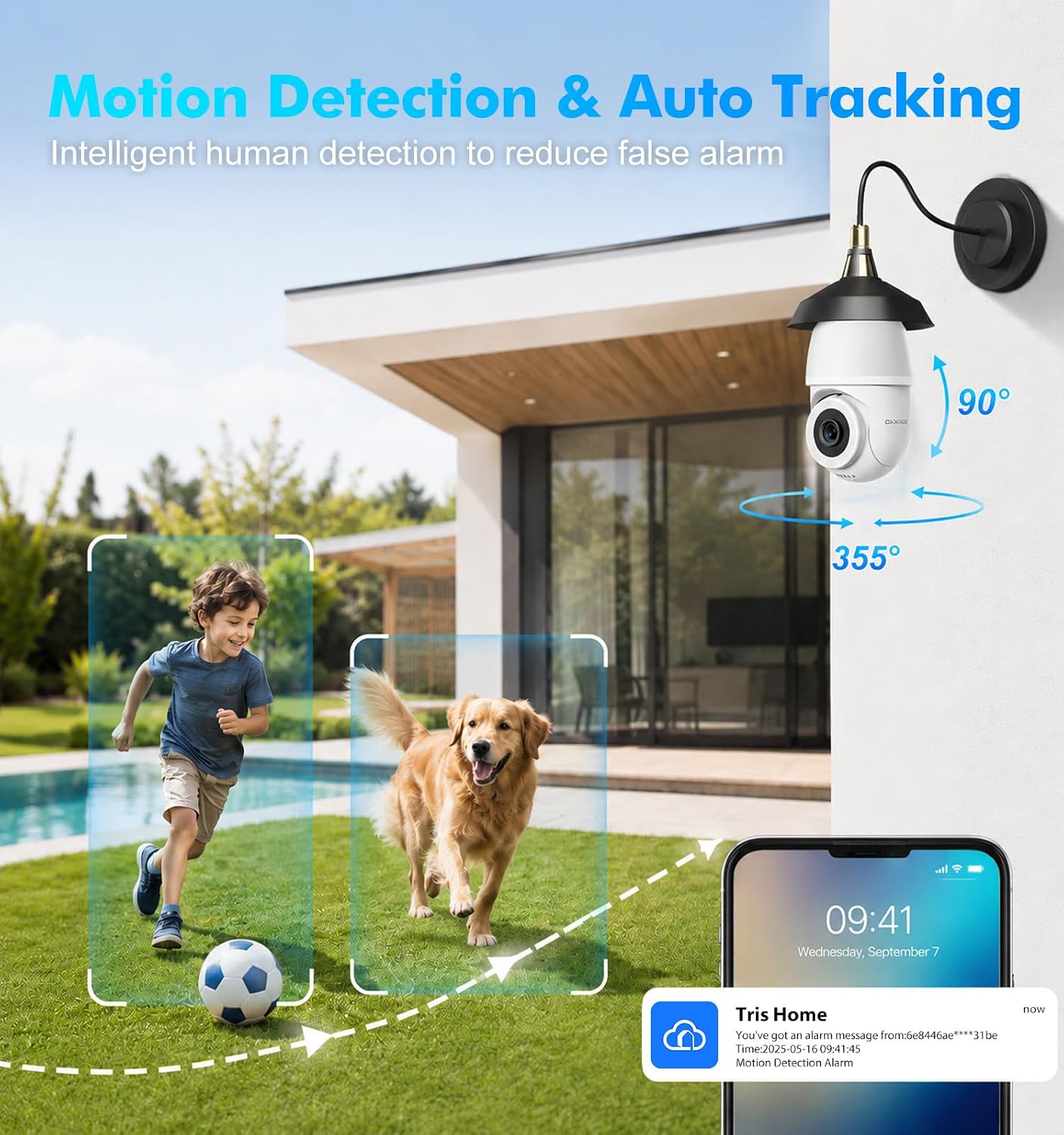 Light Bulb Security Camera,2K 5G & 2.4G WiFi Bulb Cameras for Home Security image 3