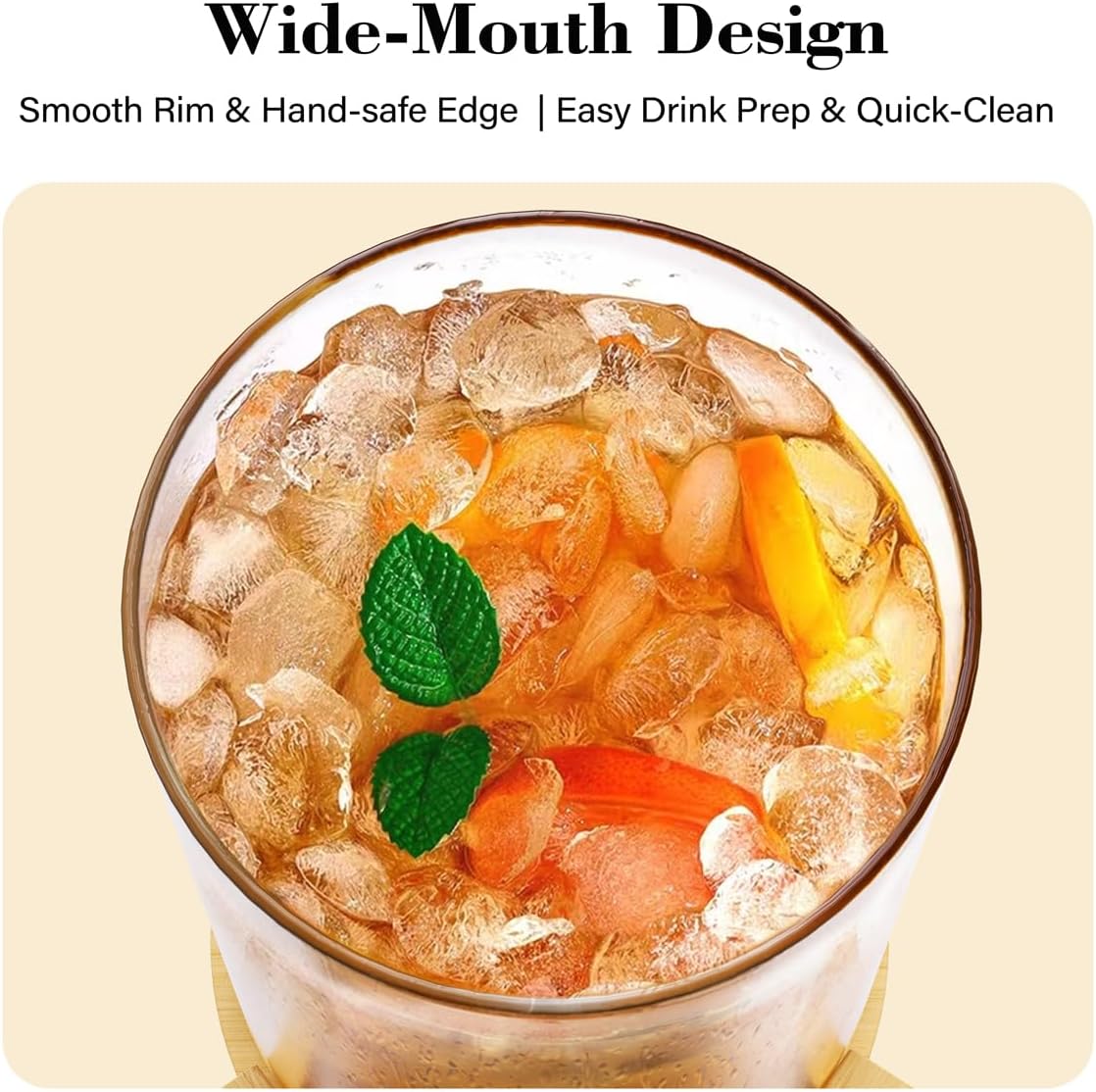 1 Gallon Glass Drink Dispenser For Parties, Beverage Dispenser With Bamboo Wood Stand And Stainless Steel Spigot, Countertop Water Dispenser, Lemonade Dispenser For Wedding, Picnic (1PACK)