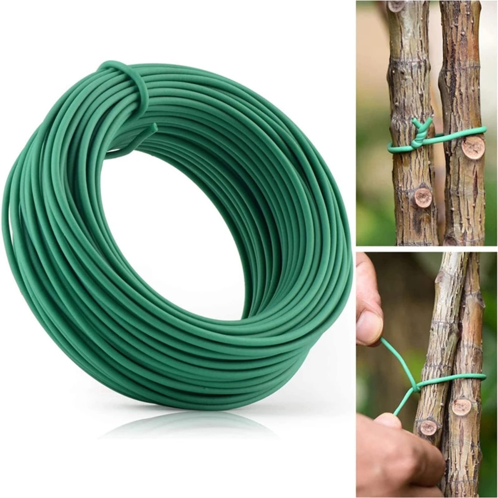 X spring Plant Ties, 2.5mm 20m Soft Tie for Plants, Adjustable Green Twist Garden Ties Gardening Supplies, Reusable Waterproof Plant Wire for Supporting Climbing Plants, Tomatoes, Vegetables