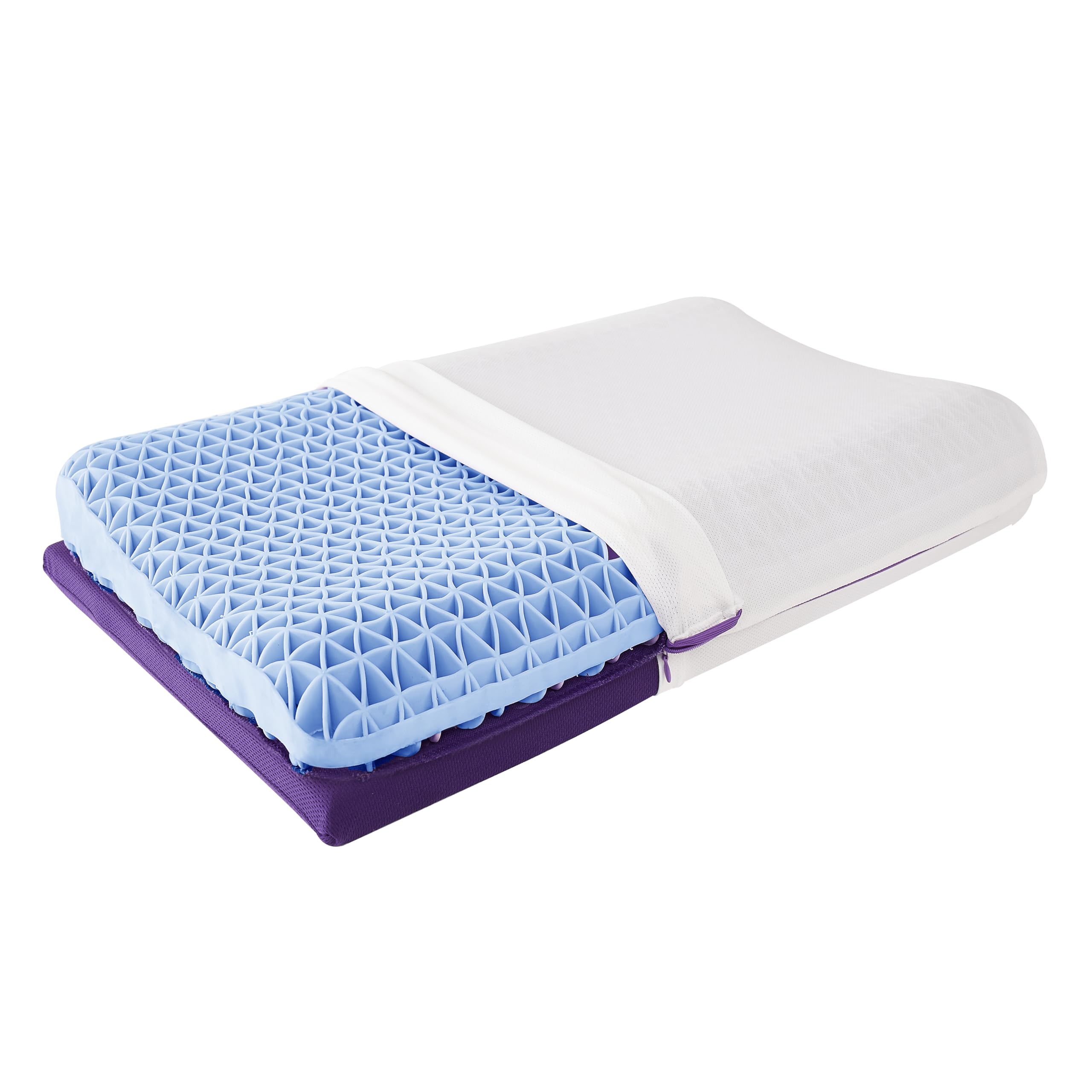 Neck Pillow Elastic Polymer Pillow with Adjustable Booster for Pain Relief, Bed Pillow for Sleeping, Orthopedic Cervical Pillow for Side Back Stomach Sleeper, Ergonomic Contour Pillow