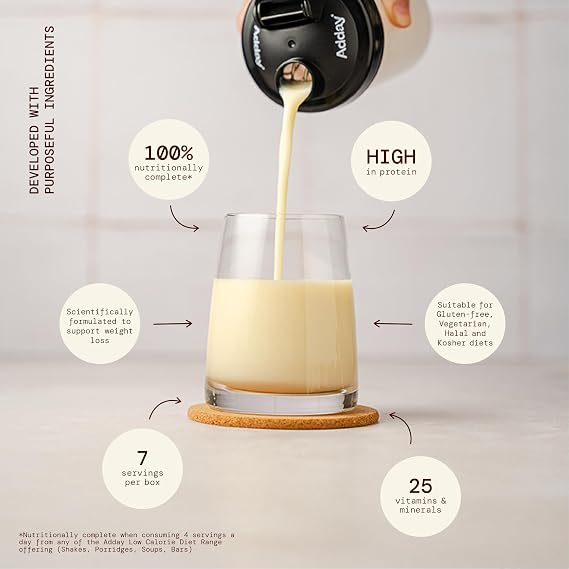 Adday High Protein Meal Replacement Shake - Vanilla - 7 Meals