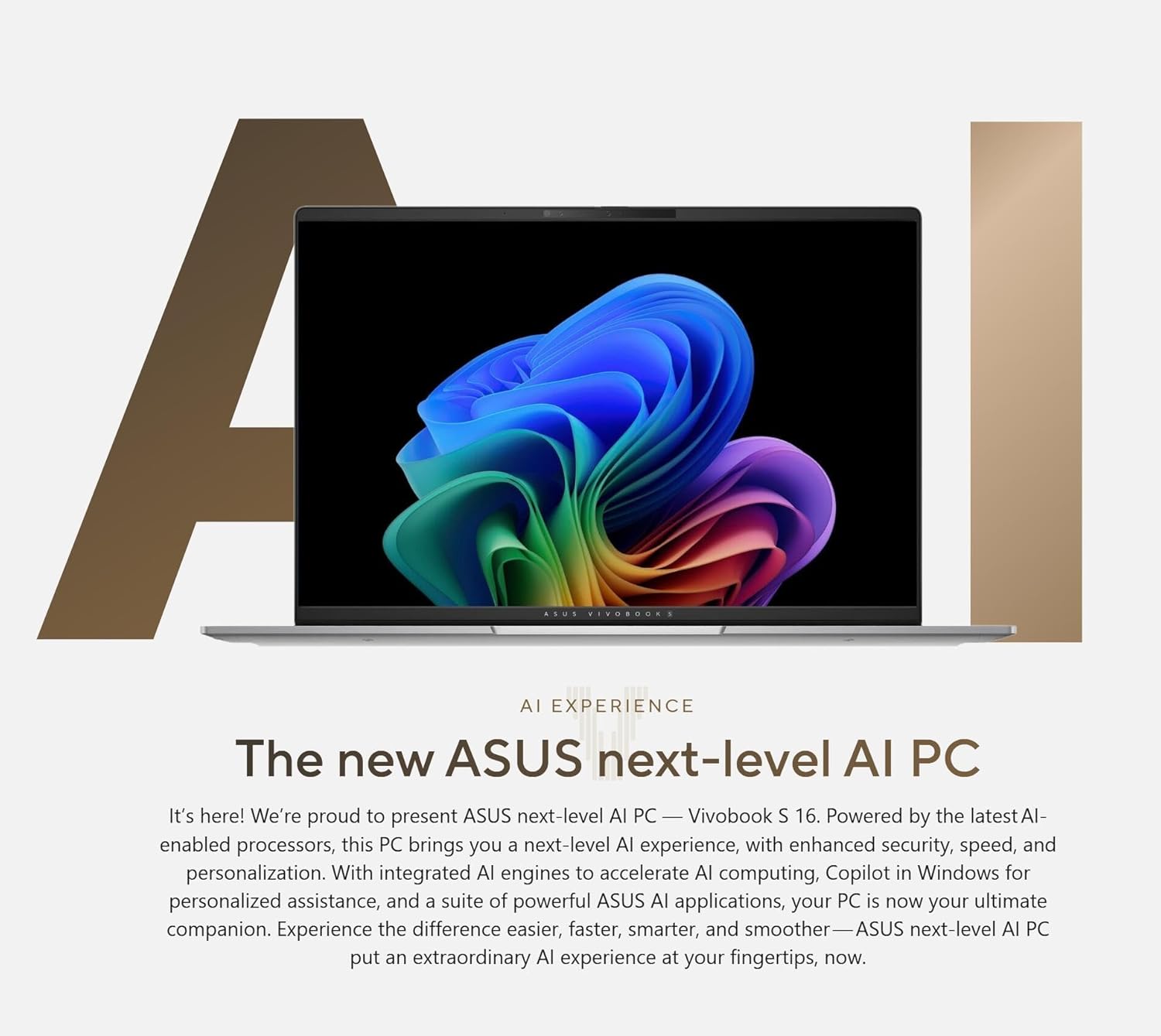 ASUS Vivobook S16 16" 3.2K OLED Laptop, AMD Ryzen AI 9 365 Beat Intel Ultra 7 155H, 32GB RAM | 4TB SSD -3200x2000 120Hz Display, RGB Backlit Keyboard, FHD Webcam, Copilot+ Windows 11