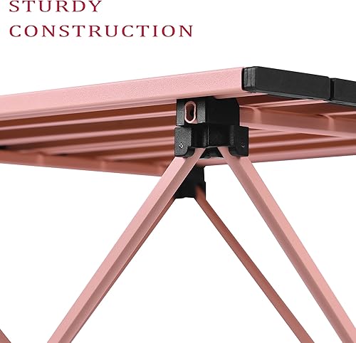 Miniatura 6 de Grope Mesa de camping portátil con parte superior de aluminio, mesa de playa plegable fácil de llevar, perfecta para exteriores, picnic, barbacoa,