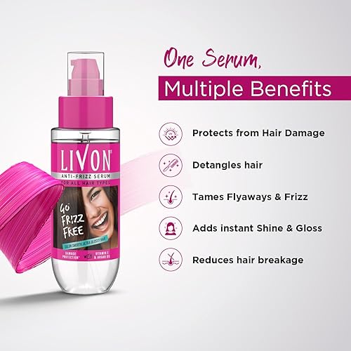 Miniatura 3 de Livon Suero capilar para cabello sin encrespamiento  Para todo tipo de cabello  Cabello liso y brillante  Con aceite de argán y vitamina E  3.38