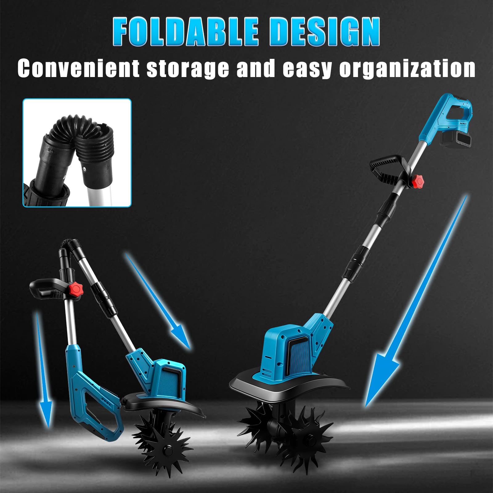 WingFly Motobineuse sans Fil pour Batterie Makita 18 V, 21V Motobineuse Electrique sans Fil, 550W Moteur sans Balais, 20cm Largeur et 15cm Profondeur, pour Jardins et Cours (sans Batterie)