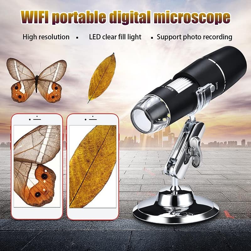 Microscopio digital 1000x Wifi USB cámara lupa laboratorio 8 LED 2