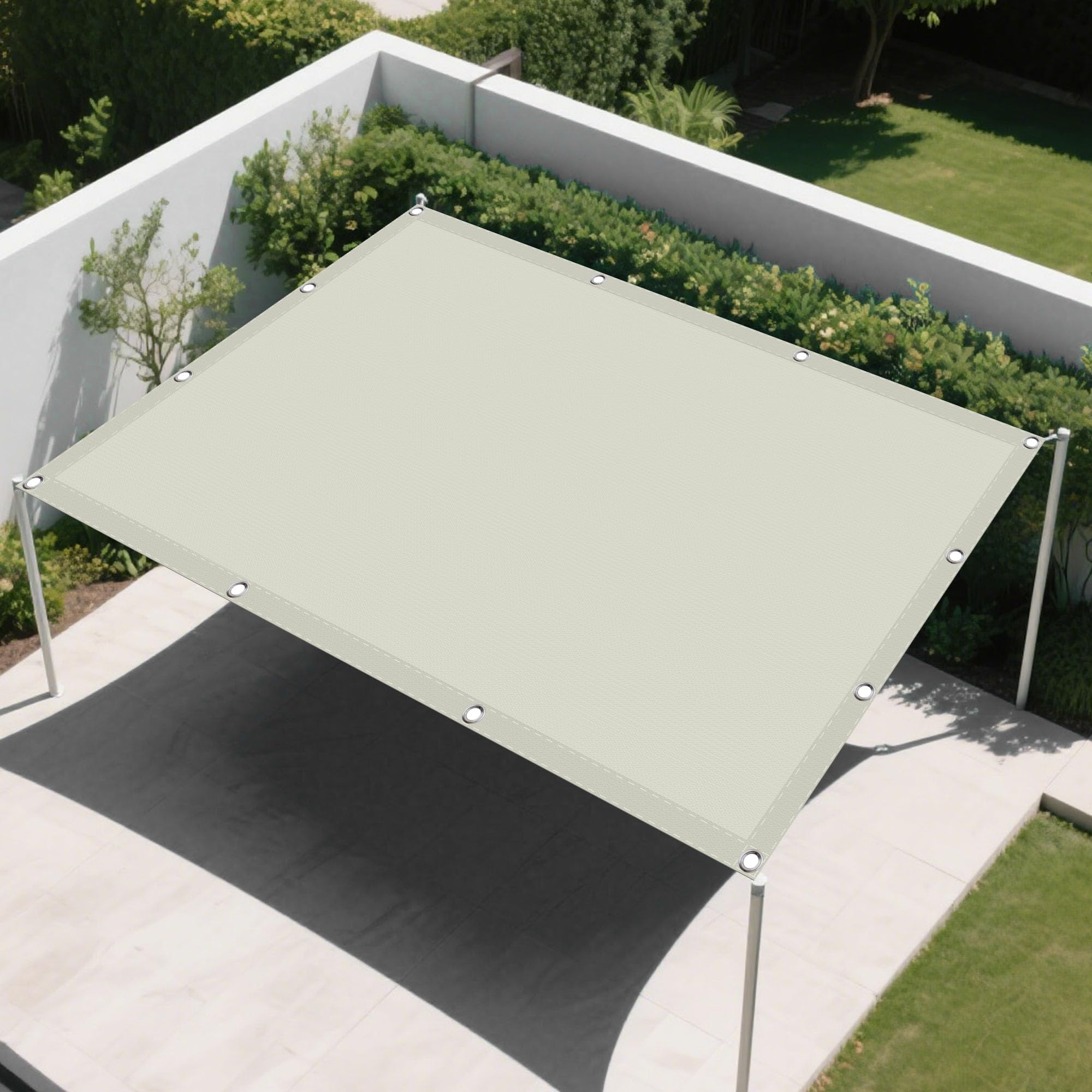Voile d'ombrage 2.4x2.6 m imperméable, la solution idéale contre la pluie pour votre grand patio