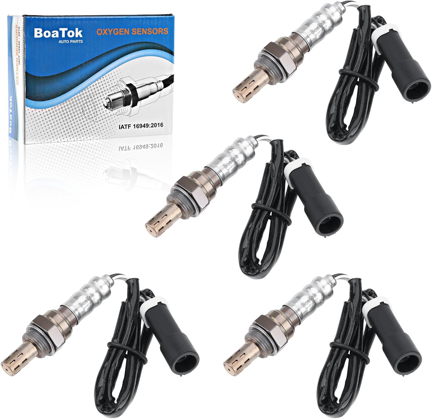 4PCS O2 Oxygen Sensor 15717 Front Rear Upstream Downstream Compatible with Ford Escape E-150 E-250 E-350 F150 F250 F350, Lincoln Mazda Mercury and More Replaces 15716 15718 15719.