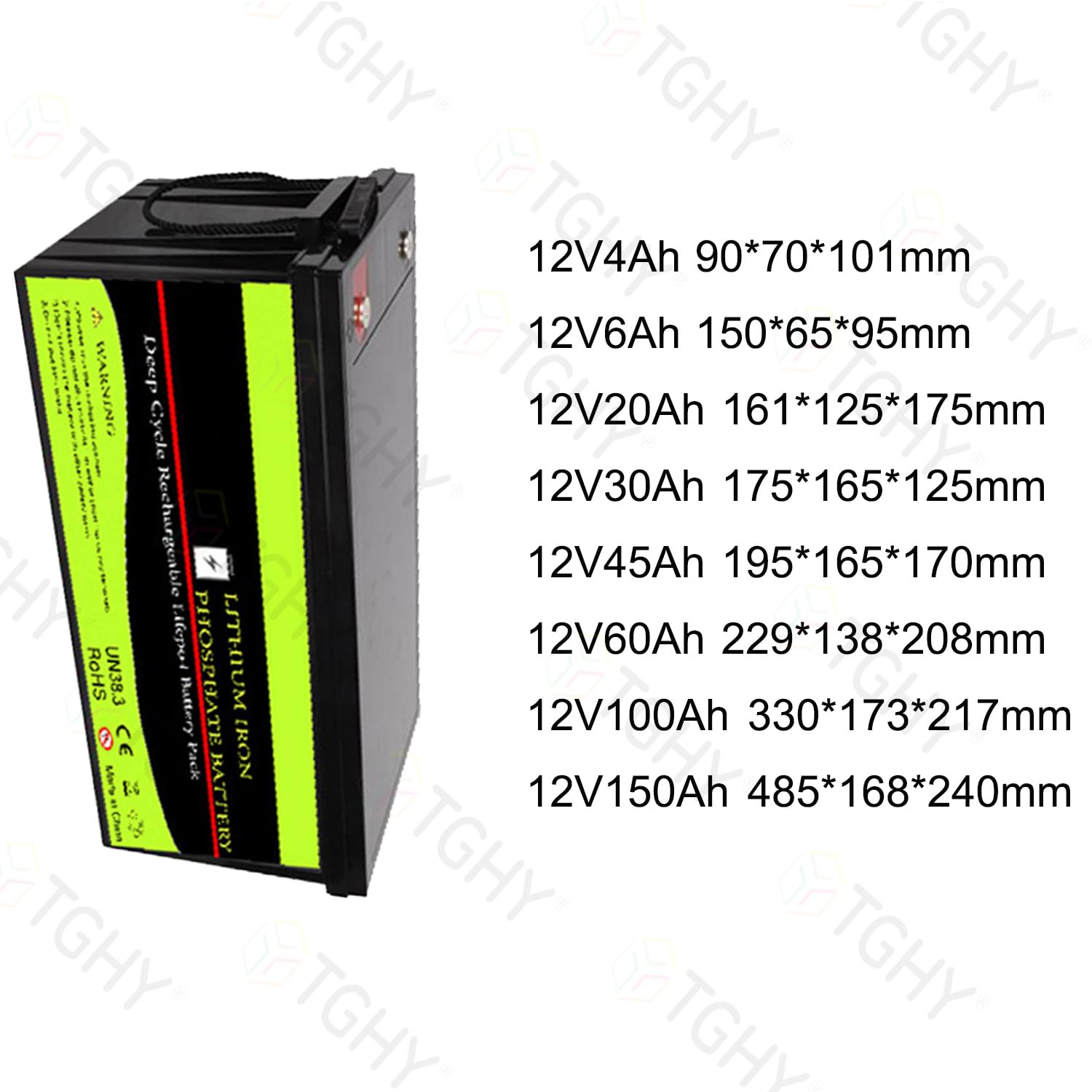 TGHY Batterie LiFePO4 12 V