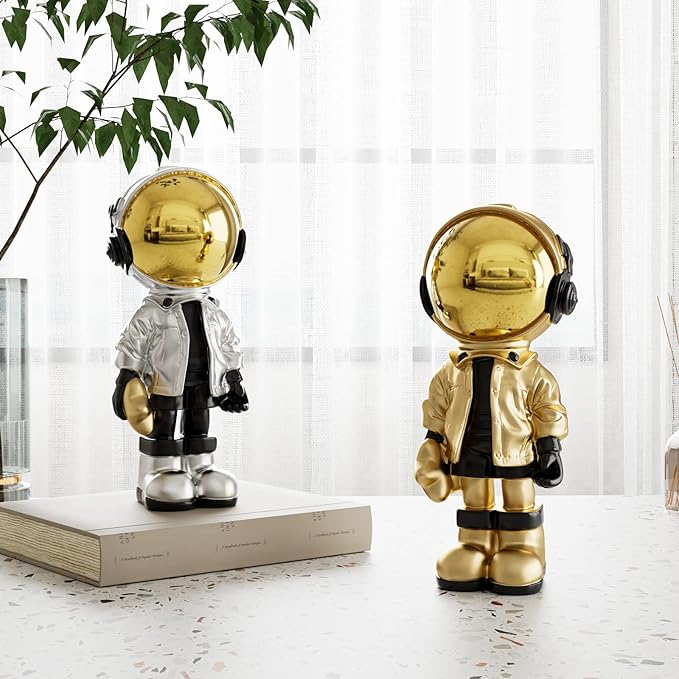 Figura Decorativa Astronauta EZ4ENCE Oro y Negro 34.8 cm miniatura 5
