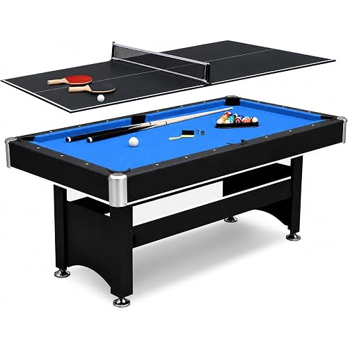 Hathaway Spartan Pool Table & Ping Pong Top Combo, 2-in-1 Game Table