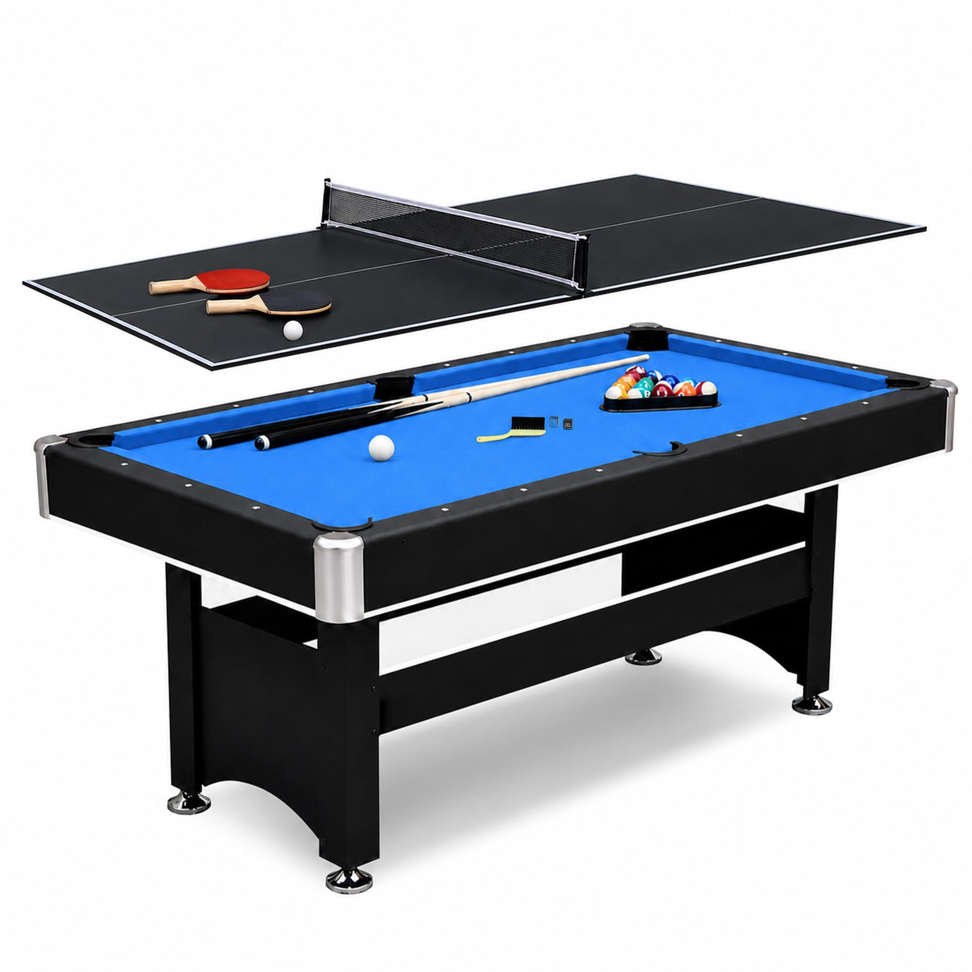 Hathaway Spartan Pool Table &amp; Ping Pong Top Combo, 2-in-1 Game Table