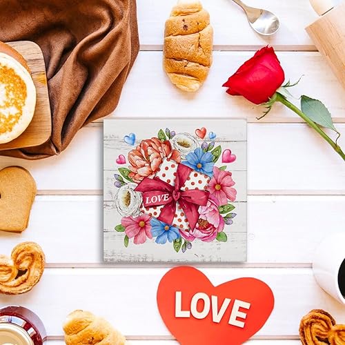 Vista 65 de Decoración de San Valentín, decoración del día de San Valentín, gnomos de San Valentín, camión, un camión cargado de amor, decoración de madera