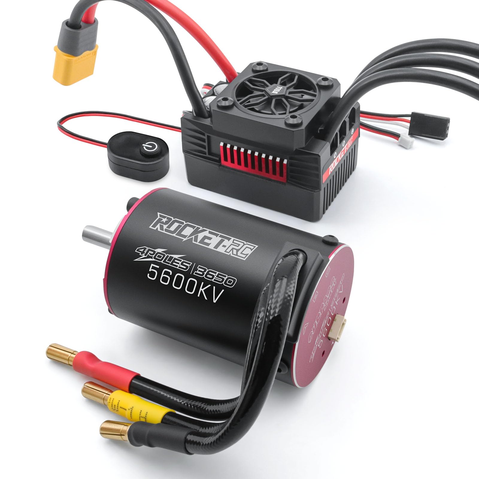 RC Bürstenloser Motor ESC Combo 3650 5600KV bürstenloser Motor und 110A ESC Combo Set wasserdicht für 1/10 ferngesteuerte Autos LKW Geländewagen (5600 kV)
