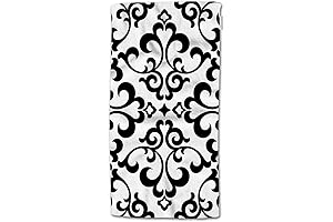 HGOD DESIGNS Black Floral, Vintage Flower Paisley Design Black and White 100%...