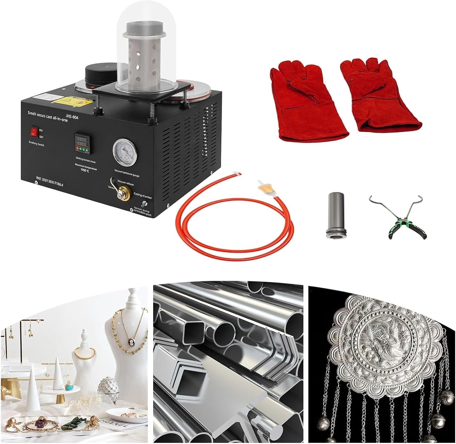 2L Vacuum Casting Machine Digital Display High Temperature Refining, Digital Electric Melting Furnace，for Melt Scrap, Silver, Gold, Copper