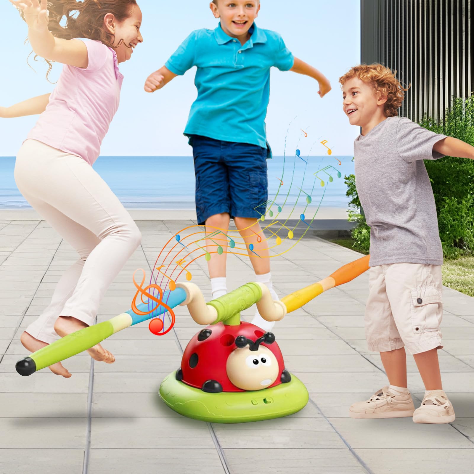Gioco Di Salto Per Bambini Piccoli: Salto E Lancio Musicale, Divertente Giocattolo Di Salto All'aperto | Giocattolo Estivo Per Attività All'aperto Per Bambini Con Musica, Lanciarazzi De Mari