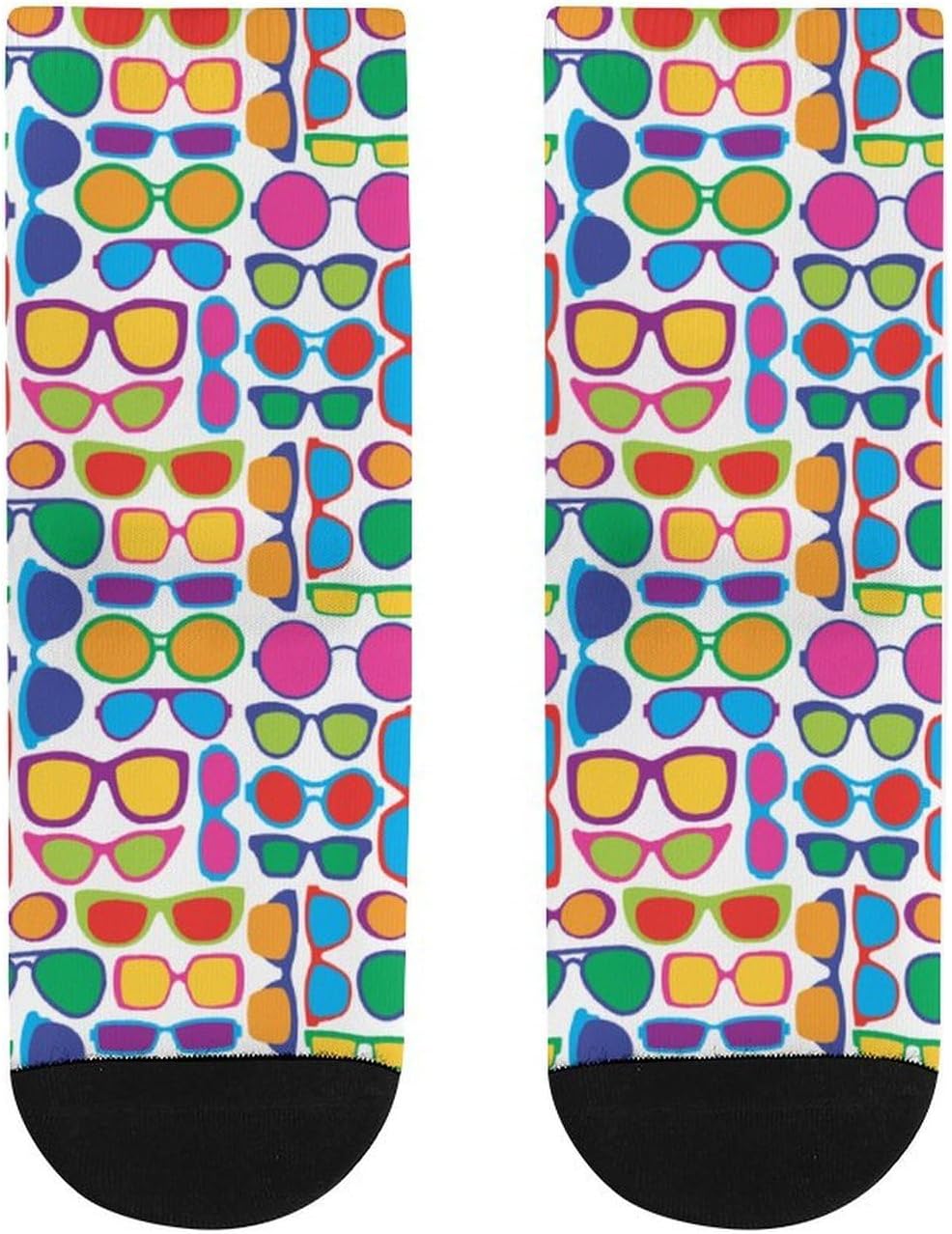 Colorful Eye Glasses Knee High Socks Athletic Long Stockings Sport Casual Crew Tube Sock Boot