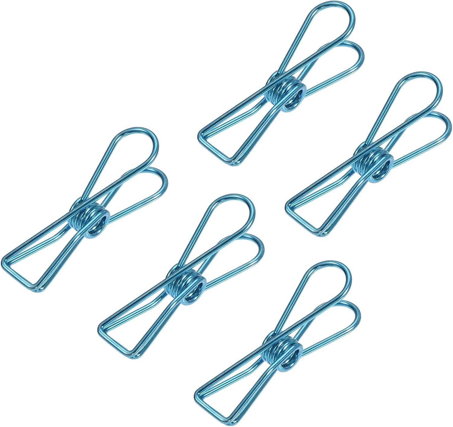 MECCANIXITY Small Metal Wire Clip 1 Inch Multi-Purpose Bag Clamp for Home Office Kitchen, Blue Pack of 45
