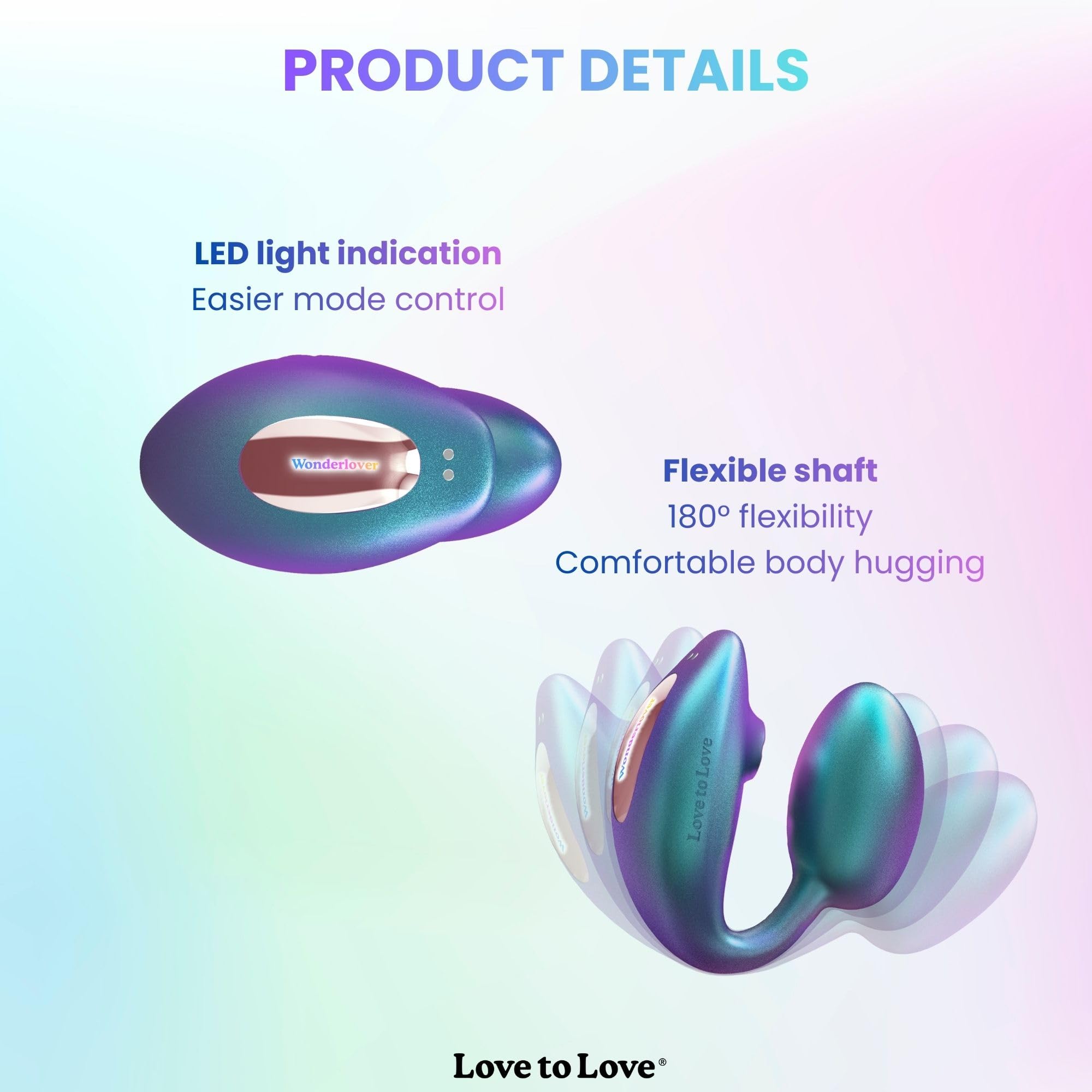 Love to Love Wonderlover – Sex toy ovetto vibrante con telecomando a distanza, doppia stimolazione clitoride & punto G, tecnologia flapping, 9 modalità, impermeabile, utilizzo a mani libere