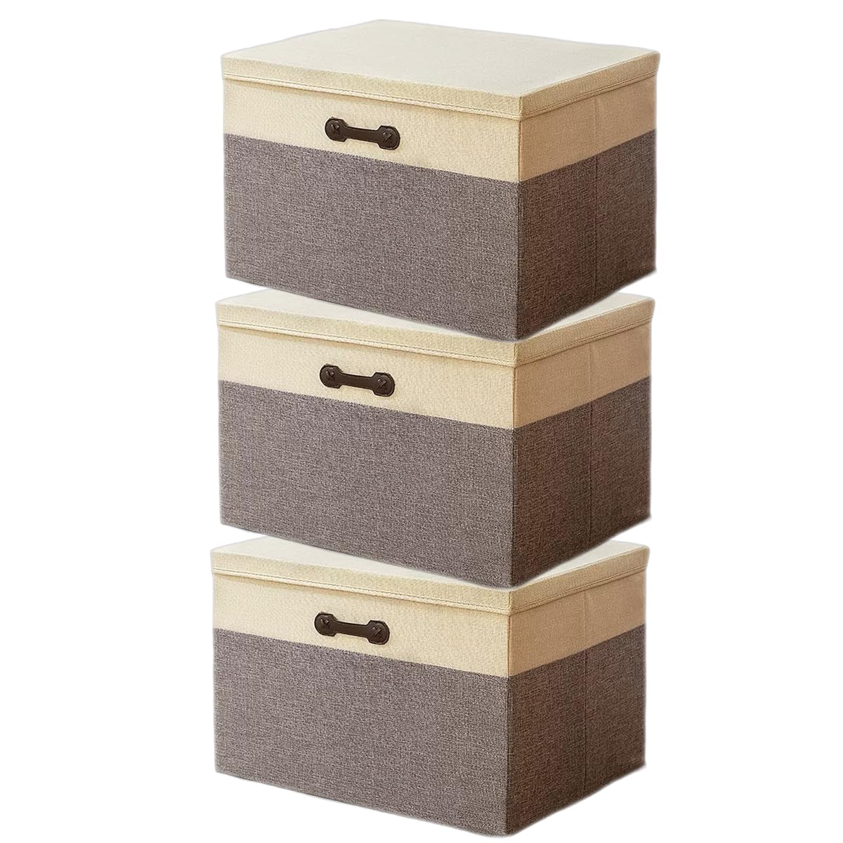 Ftyebdnc 3Pcs Collapsible Stackable Storage Boxes, For Wardrobes, Shelves, Bedroom, Office/3Pcs/L50 * W40 * H30cm