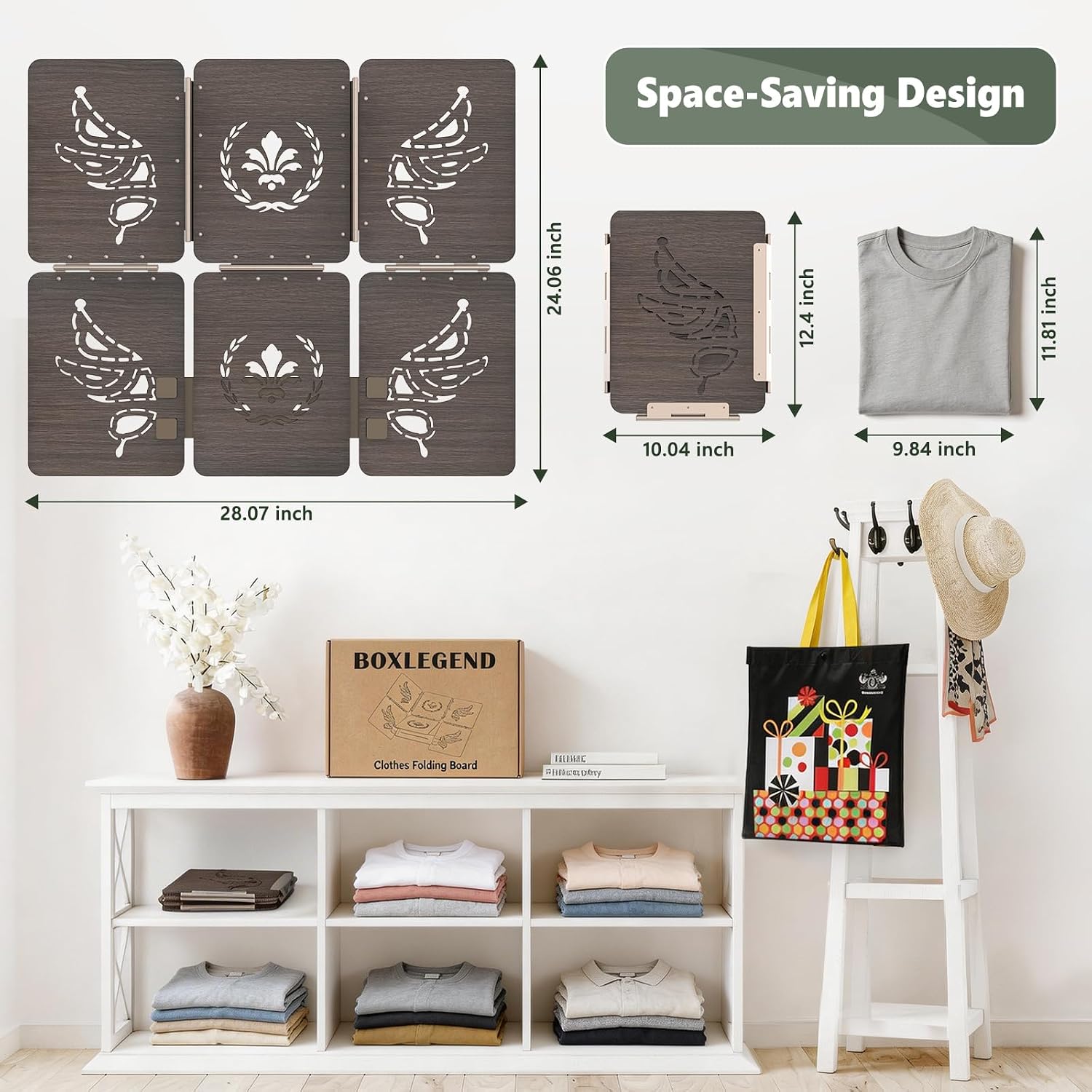 BoxLegend Wooden Clothes Folding Board, Dark Brown