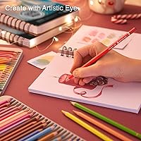 Vista 6 de ARTISTIC EYE Juego de cuadernos de bocetos premium de 5.5 x 8.5 pulgadas, paquete de 3 (300 hojas), 68 libras (100 gsm), encuadernado en espiral
