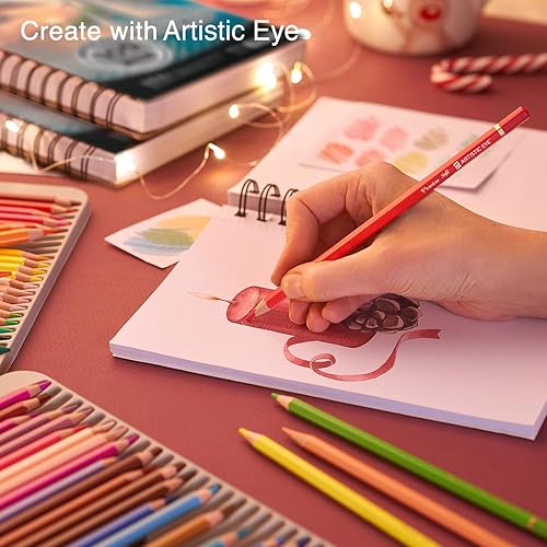 Miniatura 6 de ARTISTIC EYE Juego de 3 cuadernos de bocetos prémium de 5.5 x 8.5 pulgadas, 300 hojas), 68 libras (100 gsm), encuadernado en espiral, sin ácidos,