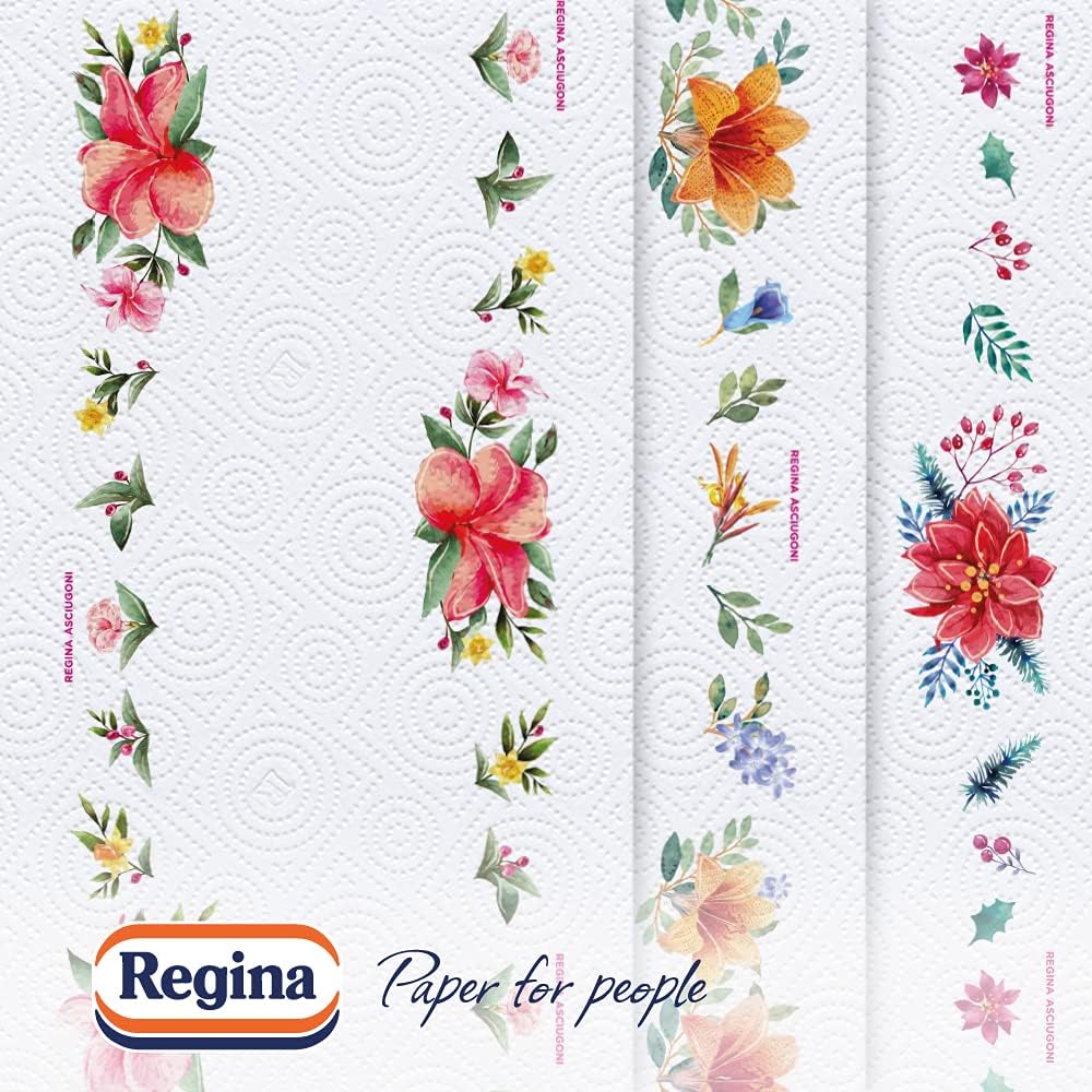 Regina Paper Kitchen Dryers | Pack of 24 2-Ply Rolls | 85 Tears per Roll* | Larger and Most Absorbent Maxi Sheets | 100% FSC Certified Paper
