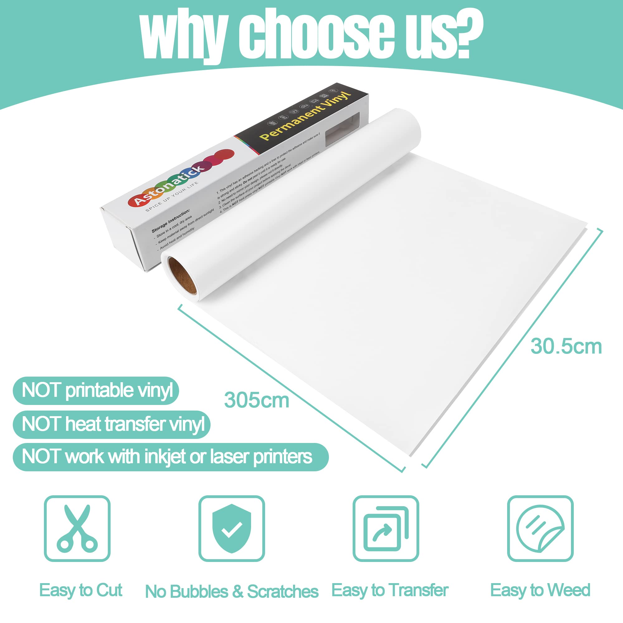 Vinile Smart Bianco Lucido Permanente per Cricut Joy - Mondo Fai da Te