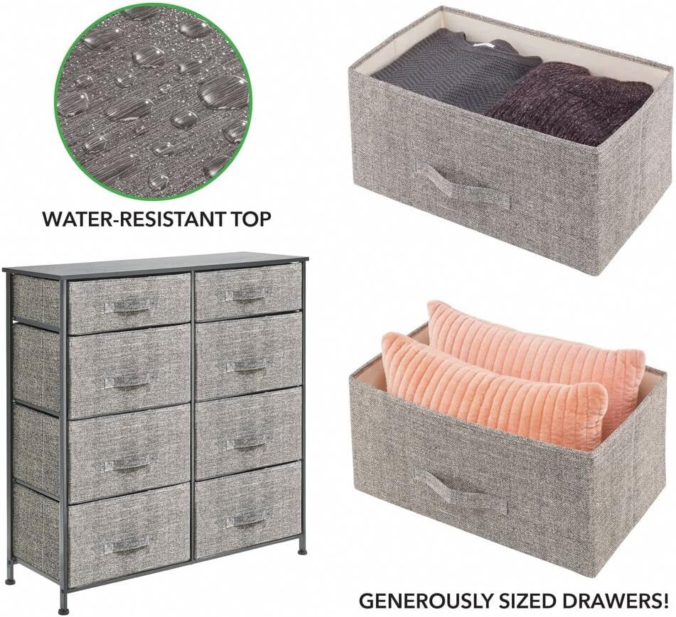Up To 40% OFF mDesign Storage Dresser Furniture, Tall Chest Tower Organizer for Bedroom, Hallway, Entryway, Nursery and Closet Organization, 8 Fabric Drawer for Clothes, Sturdy Steel Frame - Black/Graphite Gray Promo 40% OFF mDesign Storage Dresser Furniture, Tall Chest Tower Organizer for Bedroom, Hallway, Entryway, Nursery and Closet Organization, 8 Fabric Drawer for Clothes, Sturdy Steel Frame - Black/Graphite Gray
