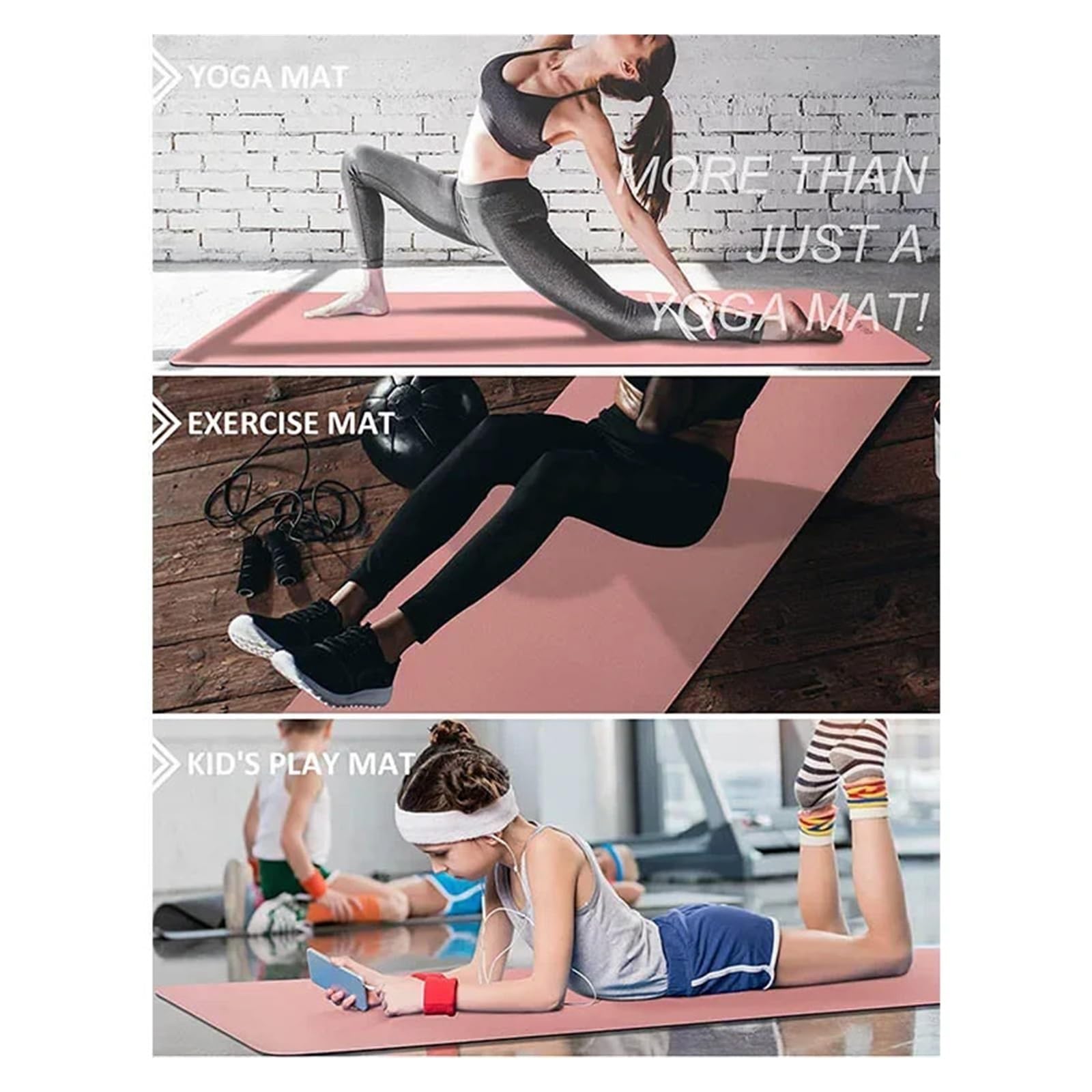 Esterilla Yoga Esterilla de yoga extra gruesa de doble cara, antideslizante, profesional, for entrenamiento, pilates y ejercicios de suelo.