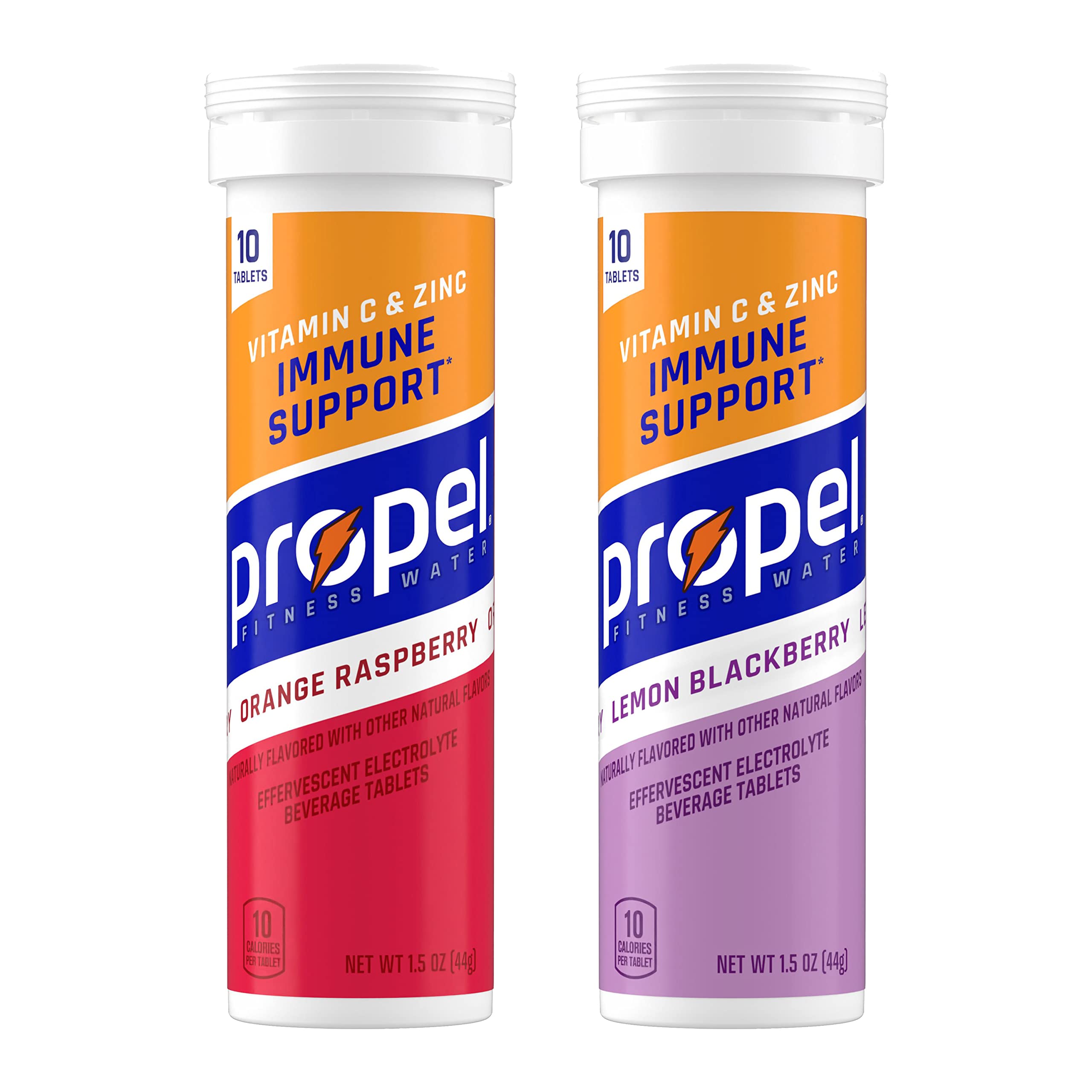 Propel Tablets Immune Support with Vitamin C + Zinc, 2 Flavor Variety Pack, Zero Sugar (Pack of 4)