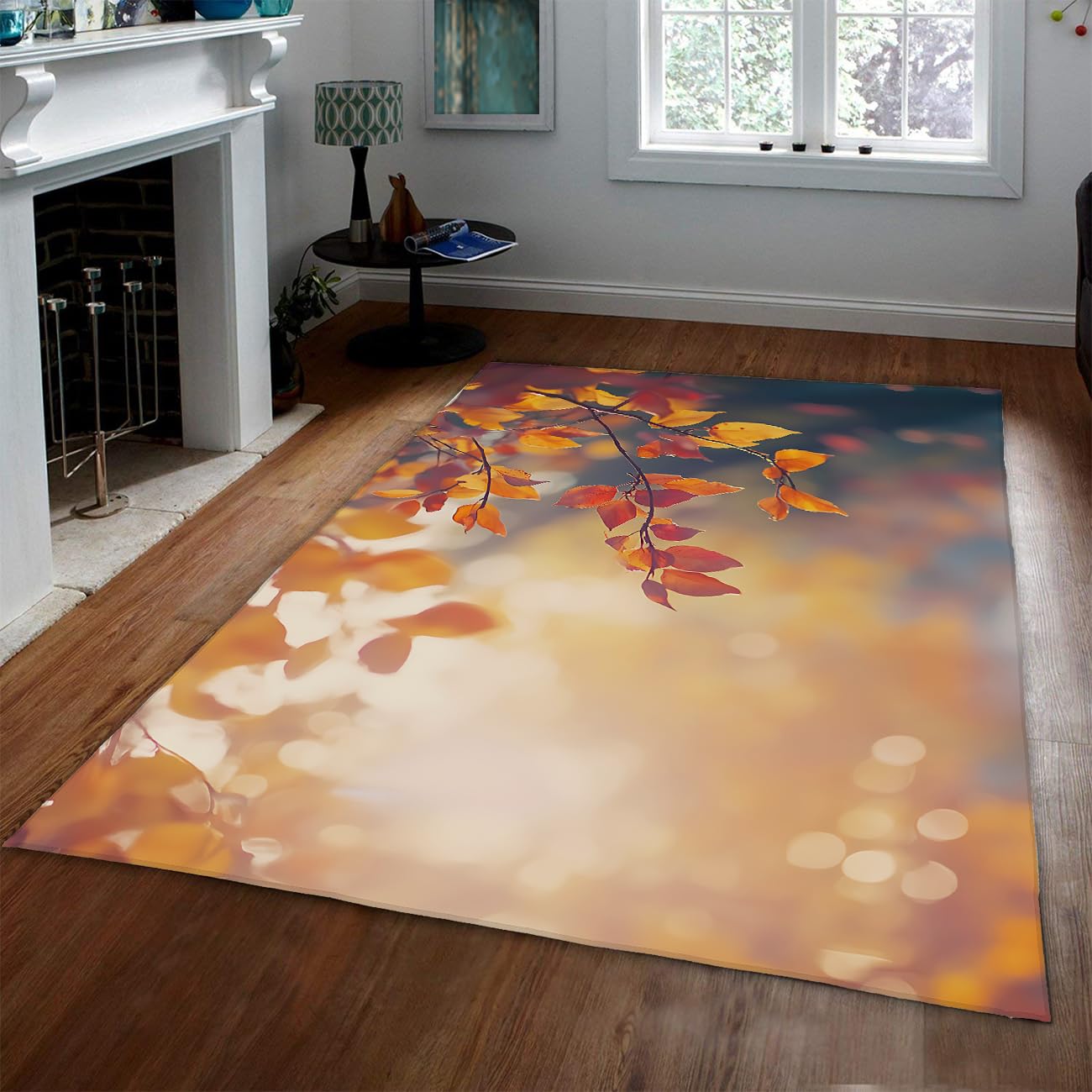Tapis salon feuillage automnal pour une décoration chaleureuse