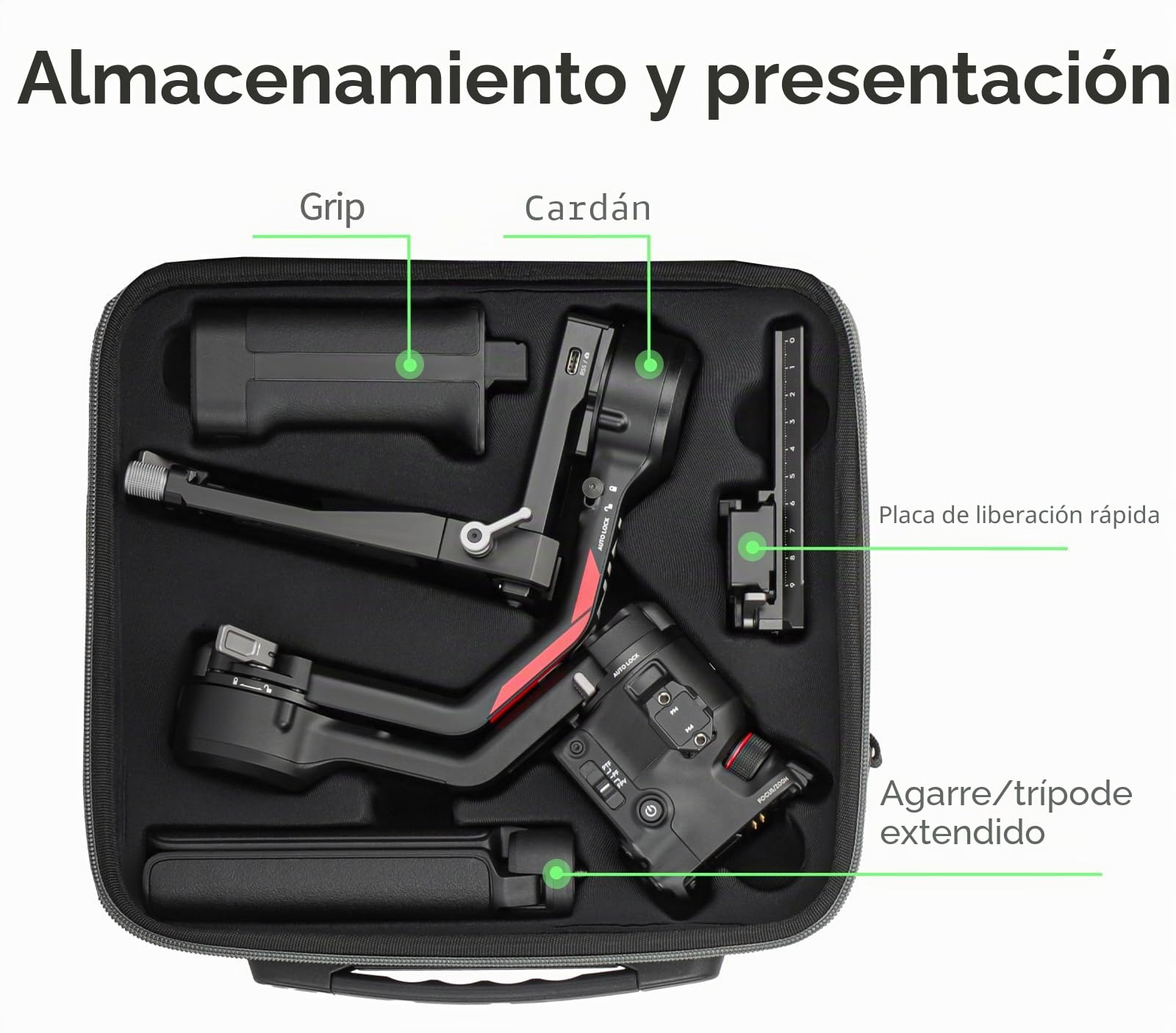 GearPro Transporte Maletín Hombro Bolsa A Prueba de Golpes Funda Rígida Maletín Viaje Bolsa para DJI RS 4 Ronin Gimbal Estabilizador Accesorios Portátil Protector Almacenamiento