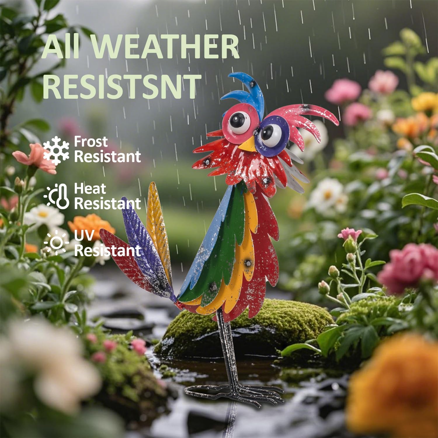 Natelf Outdoor Wacky Metal Owl Yard Statue Decoration Owl Decor Garden Statue Bird Figurine Outdoor Decorations for Yard - Image 3