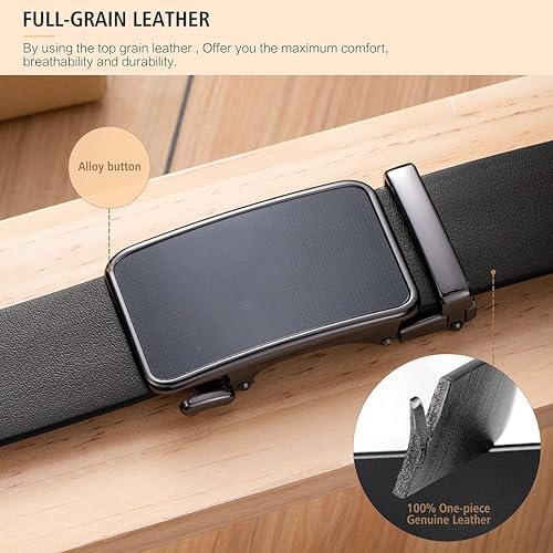 Miniatura 5 de wolksprong Ratchet Belts for Men,Heavy Duty Belt for Men, Italian Full Grain Leather,Elegant Gift Box