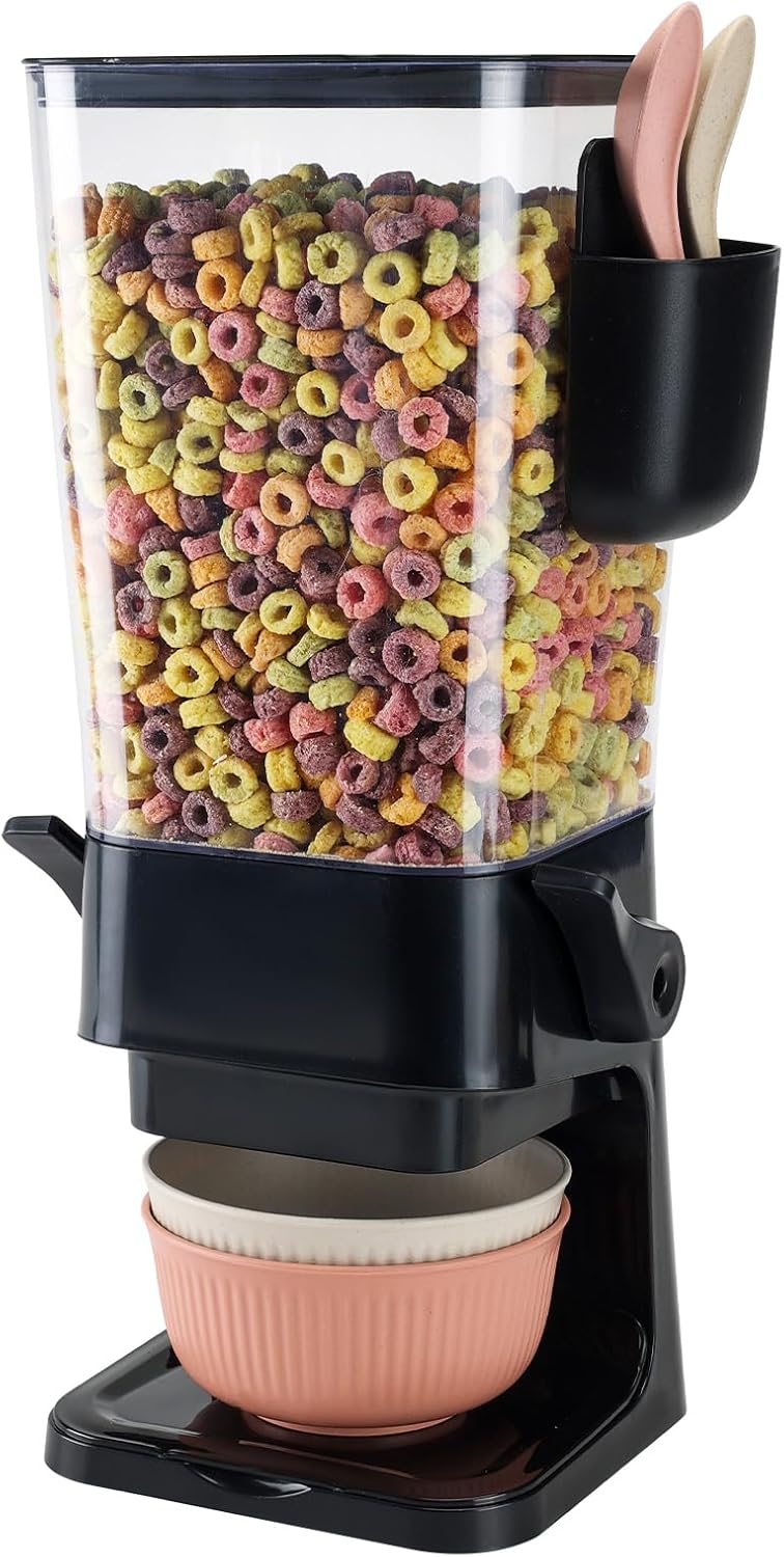 Amazon.com: Osacoe Cereal Dispenser Countertop Black 1 Pack, Cereal ...