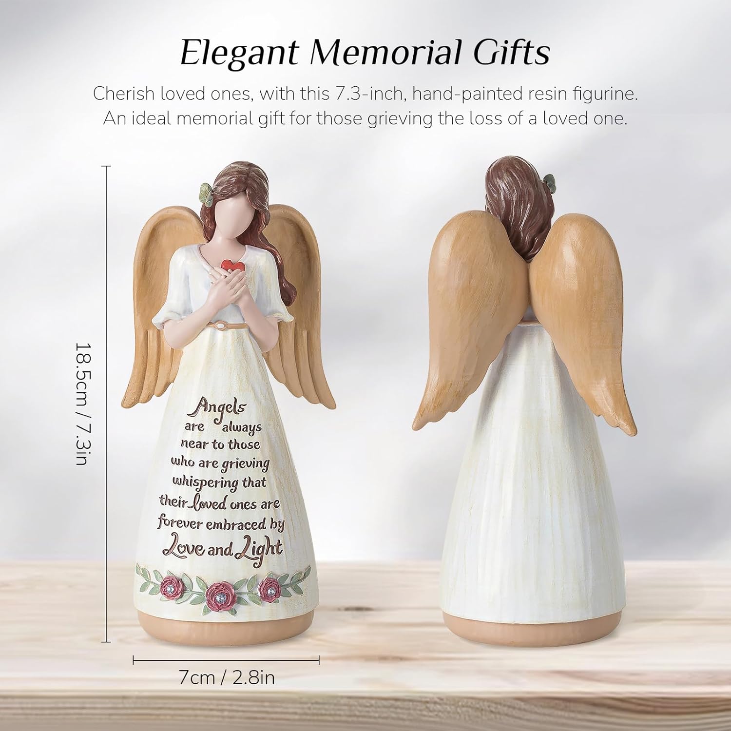 Memorial Gifts for Loss of Mom: Sympathy Angel Figurines Statue Grieving Mother Passing Remembrance Gift for Loved One - Image 4