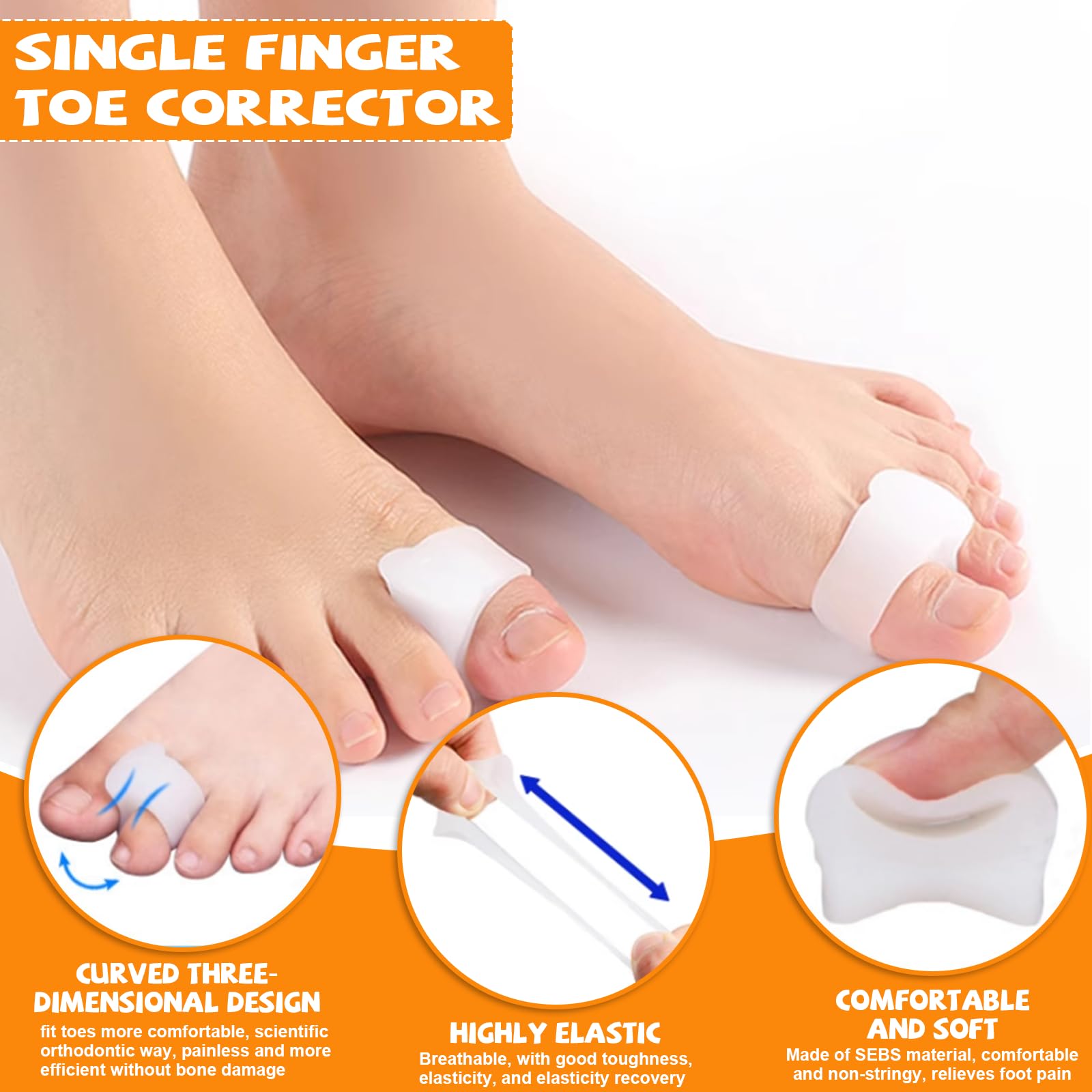 3 Paar Silikon-Zehentrenner – Weiche Gel-Spreizer Für Hallux Valgus & Fußentspannung
