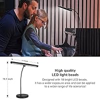 Vista 3 de Luz de música de piano de 18 LED con soporte ajustable para piano de cola, músico, lectura de libros, manualidades