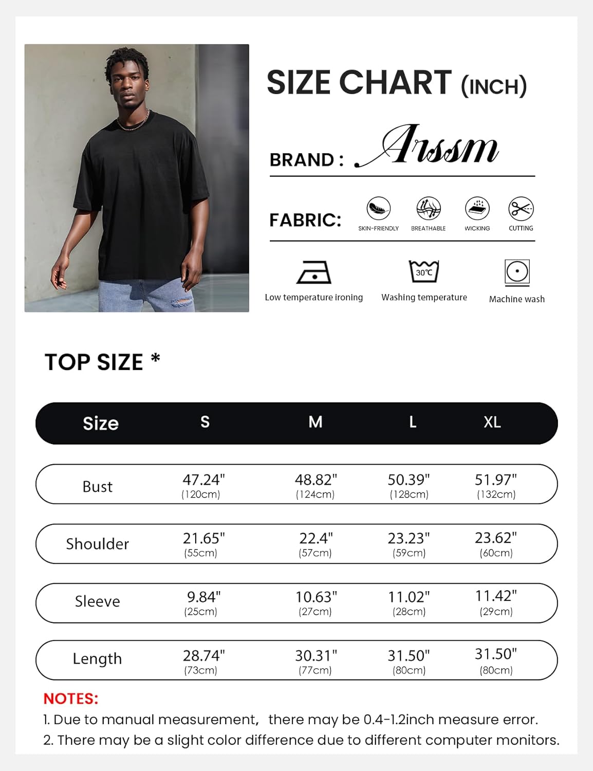 Arssm Mens Oversized Washed T Shirts Gradient Vintage Loose Fit Short Sleeve Baggy Shirts Pump Covers Gym Unisex Tops - Image 7