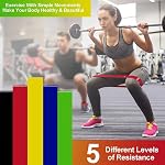Resistance Bands, TPE Loop Resistance Bands for Workout - 5 Stackable Exercise Bands (X-Light to X-Heavy) for Gym, Yoga, Physical Therapy, Home Workout, Travel, Stretching & Legs