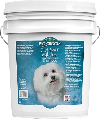 Bio-Groom Champú súper blanqueador para perros, champú blanqueador para mascotas, suministros de baño para perros, lavado de cachorros, suministros