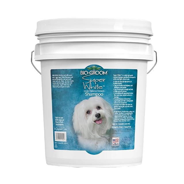 Bio-groom Champú súper blanqueador para perros, champú blanqueador para mascotas